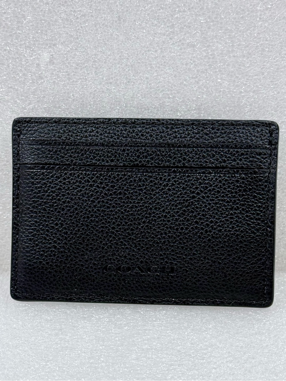 COACH Leather Card Case with Clip